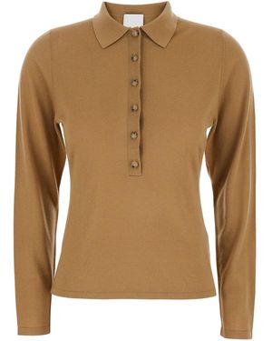 Allude Polo Style Sweater With Classic Collar - Brown