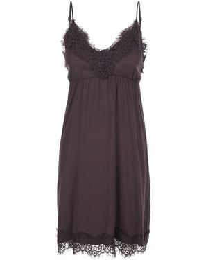 ..,merci Dress With Thin Straps And Tone-On-Tone Lace Trim - Purple