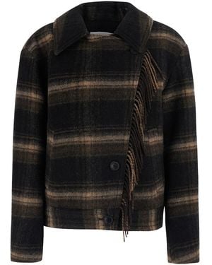 Isabel Marant Galeane-Gc Giubbotto Con Collo A Cappuccio E Tasche - Nero