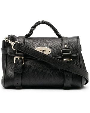Mulberry 'Alexa' Mini Handbag With Adjustable And Removable Shoulder Strap And Braided Handle - Black
