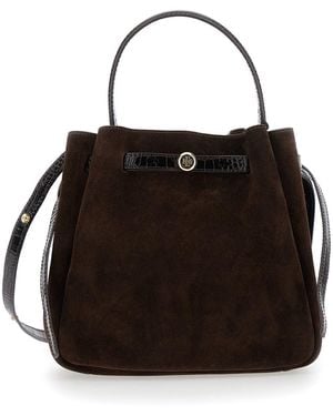 Tory Burch Romy Suede Bucket Bag - Black