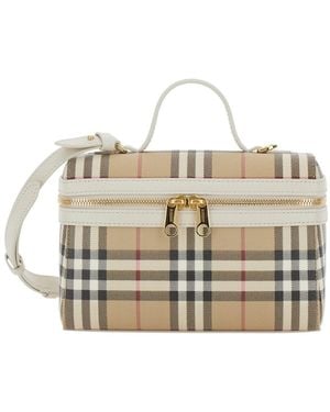 Burberry Shoulder Bag 'Ll Vanity Case Dfc' With Zip Closure - Natural