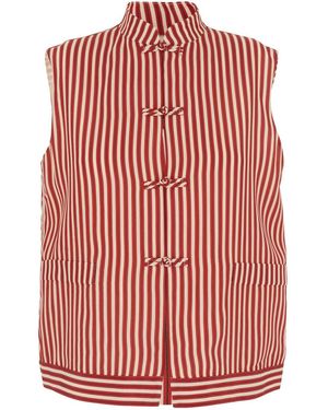 HUI 'Lorenzo' Sleeveless Shirt With Toggle Closure On The Front An - Red
