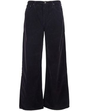 Agolde Pantalone 'Keira' Con Gamba Ampia E Passanti Per Cintura - Blu