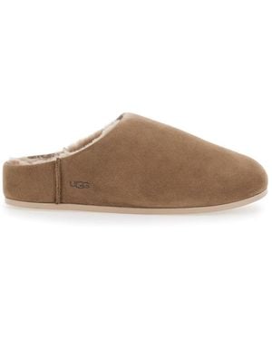 UGG 'Elea' Mule With Side Logo And Faux-Fur Lining - Brown