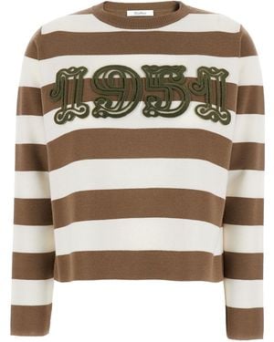 Max Mara Stripes Crew Neck Jumper - Natural