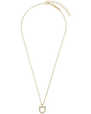 Ferragamo Colored Necklace With Gancini Pendant - White