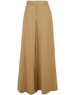 FEDERICA TOSI Trousers With Wide-Leg And High-Waiste - Natural