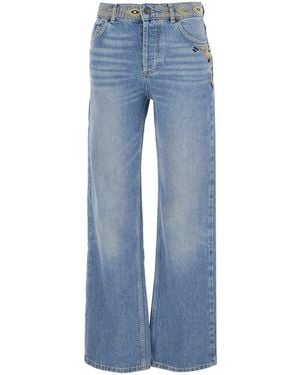 Ba&sh 'Rize' Jeans With Embroidery Details And Five-Pocket Design - Blue