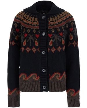 Alanui Sweet Winter Jacket With Elegant Details - Black