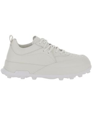 Jil Sander Orb Low Top Trainers With Cleated Sole - White