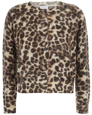 SOLOCASCMIR Brushed Cashmere Cardigan Macula With Long Sleeves And Bro - Black