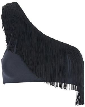 Forte Forte One-Shoulder Top With Fringe Embellishments - Blue