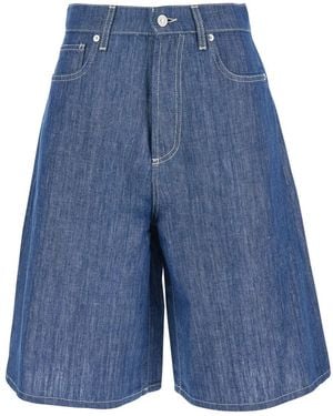 Roy Rogers Bm) Berm. Billie Chambray Cotton Linen Rinse - Blue