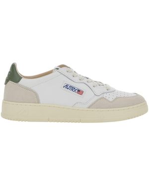 Autry 'Medalist Low' And Trainers With Contrast Heel - White