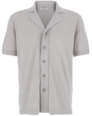Kangra Shirt With Notched Revers Collar And Short Sleeves - Grey