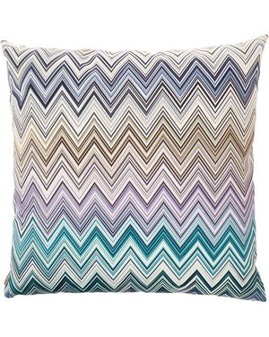 Missoni Square Cushion With Zigzag Motif - Gray