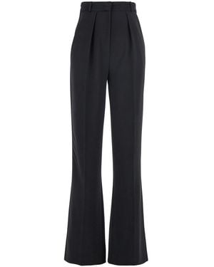 Elisabetta Franchi Trousers With Pleated Details - Blue