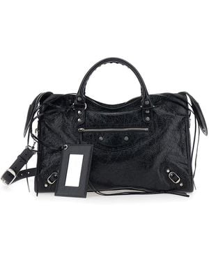 Balenciaga 'Le City Bag' Medium Handbag With Adjustable And Remo - Black