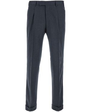 PT Torino Master Is A Trousers With Pleats And Pockets - Blue