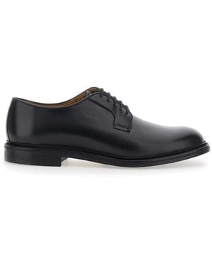 BERWICK 1707 Lace-Up Shoe With Rounded Toe And Front Laces - Black