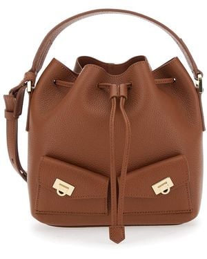 Ferragamo Drawstring Minibag 19,0X11,5X19,5 - Brown