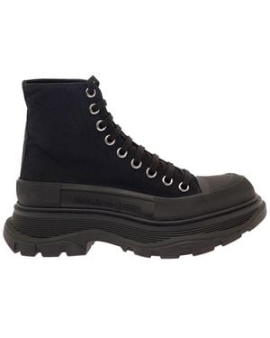 McQueen Tread Slick Canvas Boot - Black