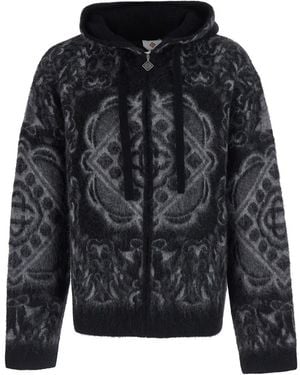 CASABLANCA Carpet Mohair Hoodie With Hood And Long Sleeves - Black
