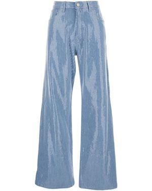 FEDERICA TOSI Light Five-Pocket Jeans With All-Over Sequins - Blue