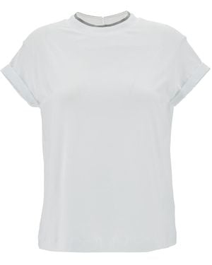 Brunello Cucinelli T-Shirt With Monile Detail - White