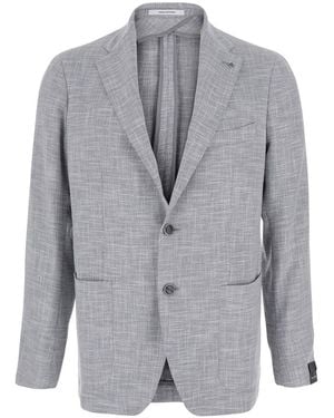 Tagliatore Single-Breasted Jacket With Notched Revers - Grey