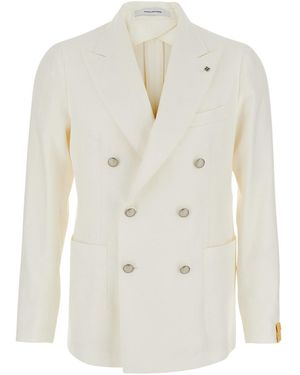 Tagliatore Jacket 'Montecarlo Double-Breasted' With Revers For - White