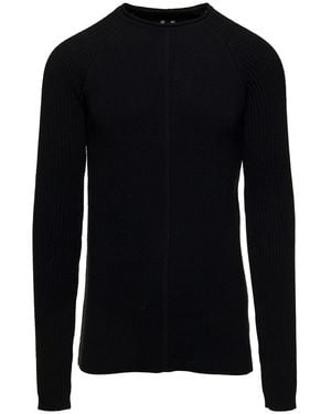 Rick Owens Top A Maniche Lunghe E Scollo A Giro - Nero
