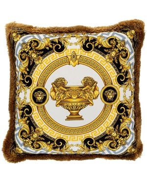 Versace 'La Coupe Des Dieux' Cushion With Print - Metallic
