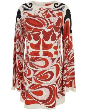 La DoubleJ Crewneck Mini Dress With Flared Sleeves And All