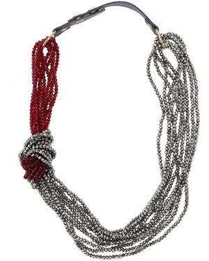 Antonelli Collana Con Design Di Perline E Cinturino - Metallizzato