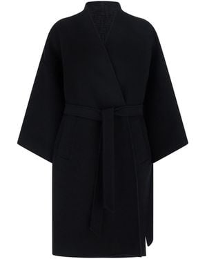 Fendi Coat Ff Double Wool - Black