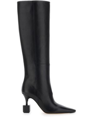 Jacquemus 'Les Bottes Bisou' Boots With Geometric Heel - Black