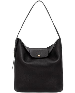 Longchamp Borsa A Spalla 'Le Cadence' Con Logo Impresso Sul Fronte In - Nero