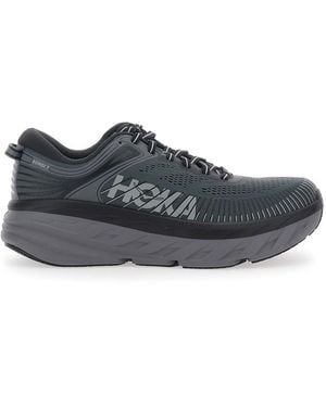 Hoka One One Sneakers 'Bondi 7' Con Logo Lettering Sul Lato - Grigio
