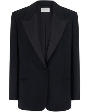 The Row 'Jona' Single-Breasted Jacket With Peak Revers - Black