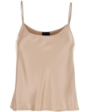Plain Top With Spaghetti Straps - Natural