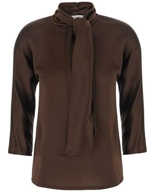 Jucca Top With Bow Detail On The Neck - Brown