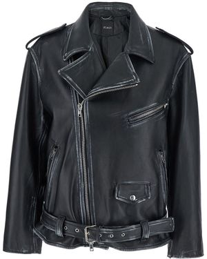Plain Jacket With Notched Revers And Zipped Pockets - Black