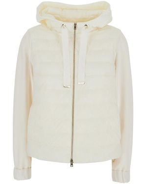 Herno Bimaterial Cotton Nylon Jacket - White