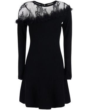 Blumarine Dress With Long Sleeves And Round Neckline - Black