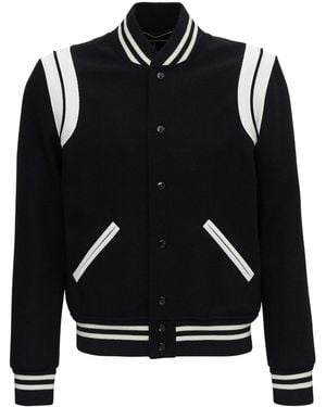 Saint Laurent Wool Bomber Jacket - Black