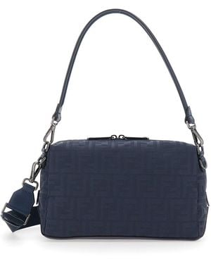 Fendi 'Lui Medium' Shoulder Bag With All-Over Ff Motif - Blue