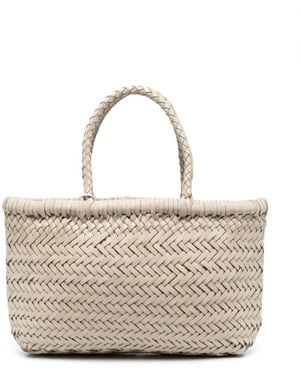 Dragon Diffusion Mini Flat Gora Basket With Handles And - Natural