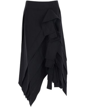 Bottega Veneta Midi Skirt With All-Over Ruffles - Blue